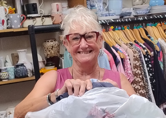 KMS Maureen sorting donations
